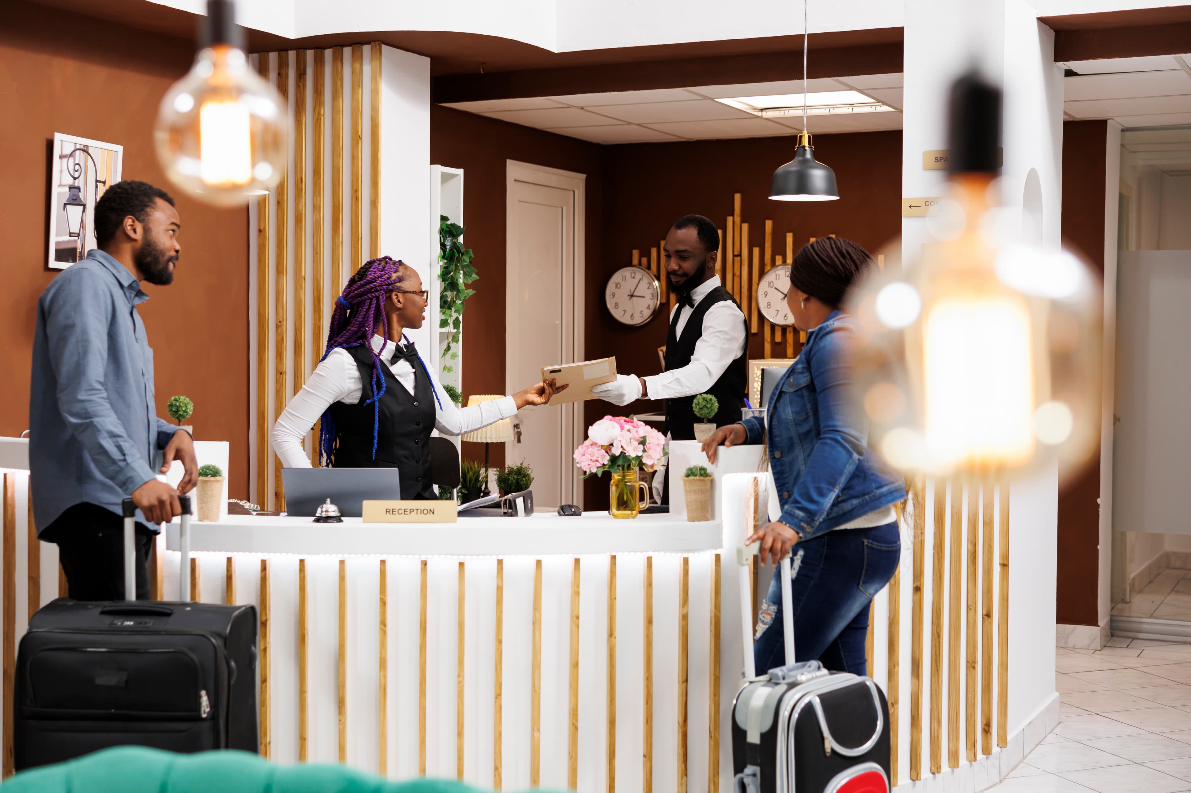Hotel reception desk